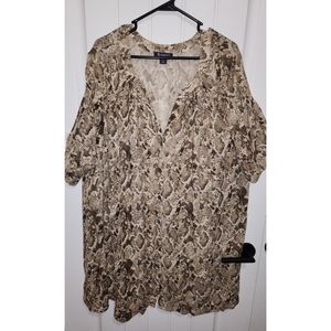 Roamans womens plus size 26W rayon snake snakeskin print blouse shirt top